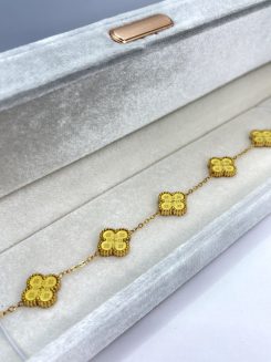 Pulsera doble vista dupe Vancleef colaboración LV amarillo