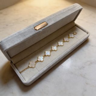 Pulsera Vancleef 7 trebol perla