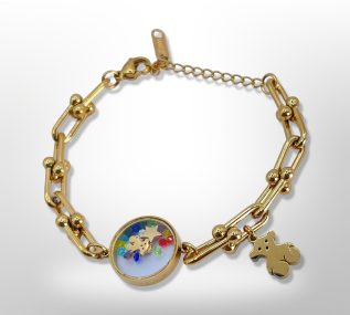 Pulsera dupe Oso cadena U con boyas aplicación colores