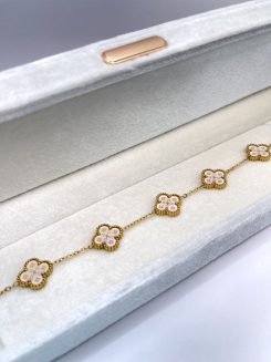 Pulsera doble vista dupe Vancleef colaboración LV perla