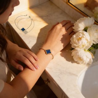 Pulsera dupe Vancleef 1 trebol negro