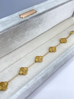 Pulsera doble vista dupe Vancleef Clásica Oro