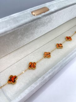 Pulsera doble vista dupe Vancleef marmoleada Naranja