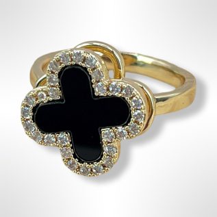Anillo ajustable dije girtatorio Vancleef negro