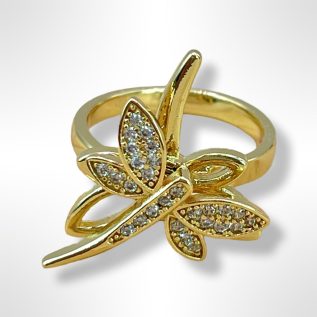 Anillo giratorio Libélula oro