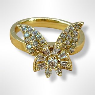 Anillo giratorio Mariposa flor